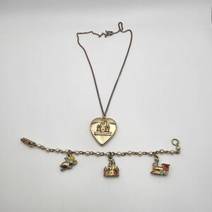 Vintage 60's Little Miss Disneyland Locket & Bracelet Set